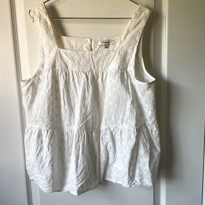 Madewell Cream Eyelet Tank Top | Size: L